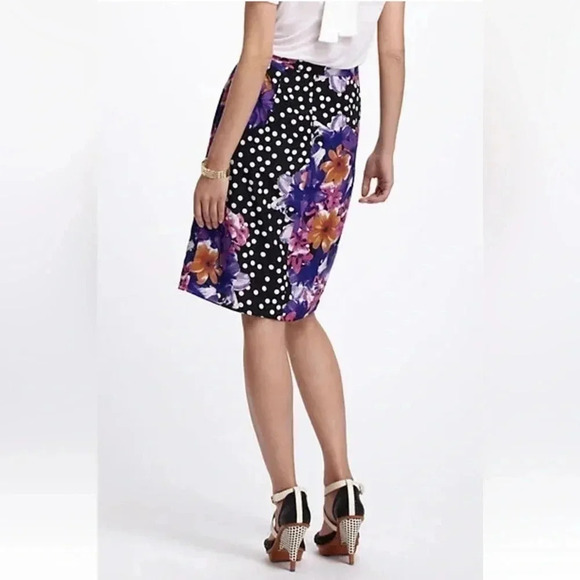 Anthropologie Yoana Baraschi Floral Polka Dot Beryl Pencil Skirt Size 8 Medium M - Picture 4 of 8